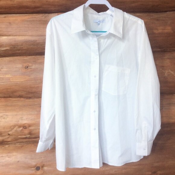 Foxcroft® White Classic-Fit Button Down Long Sleeve Wrinkle Free Shirt Size 20W - Picture 1 of 5